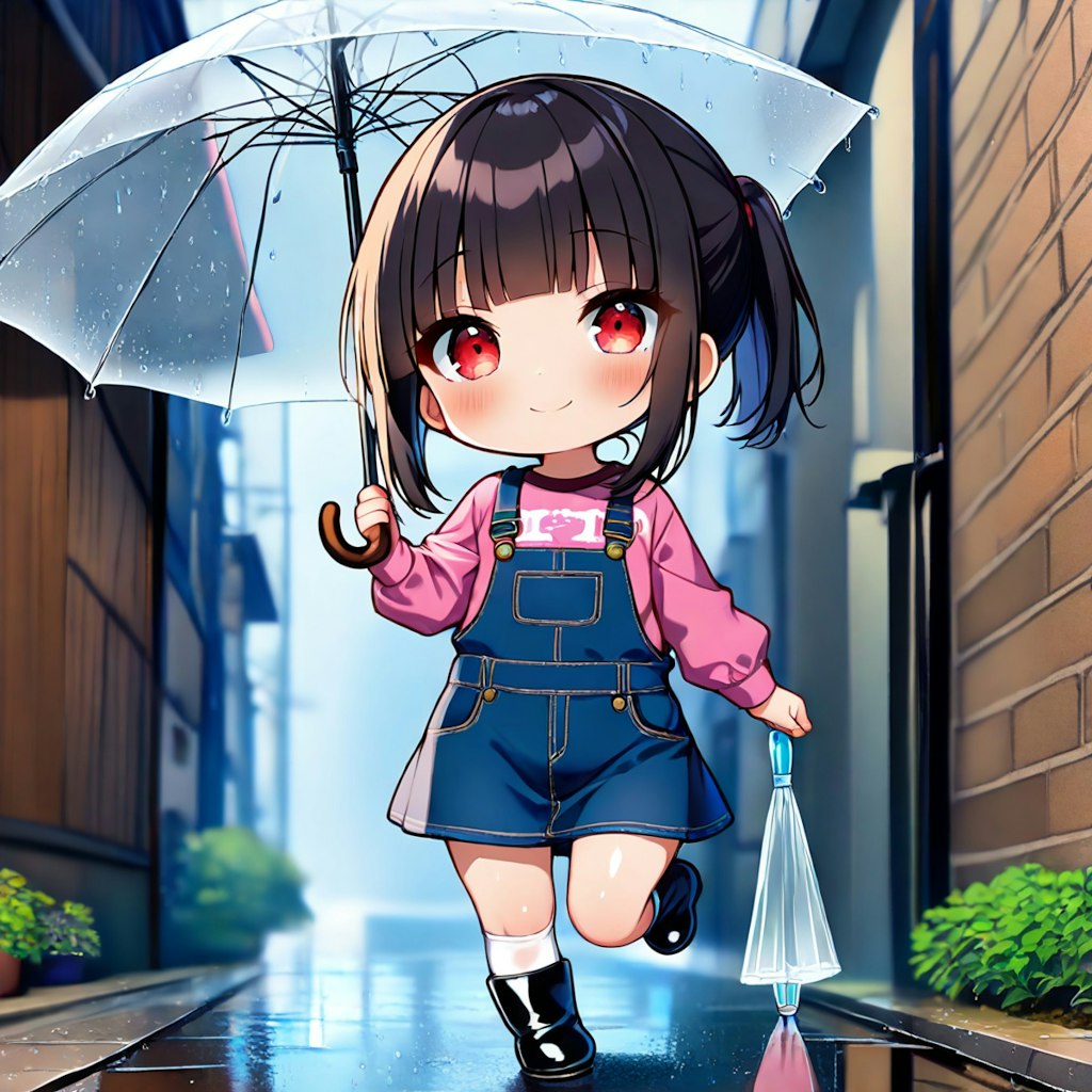 ビニール傘でお散歩♪