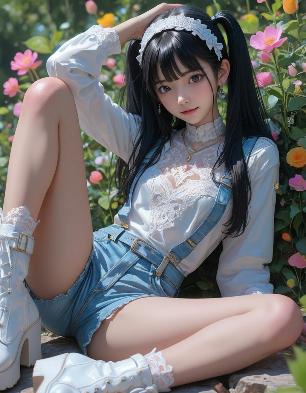 黒髪ツインテール