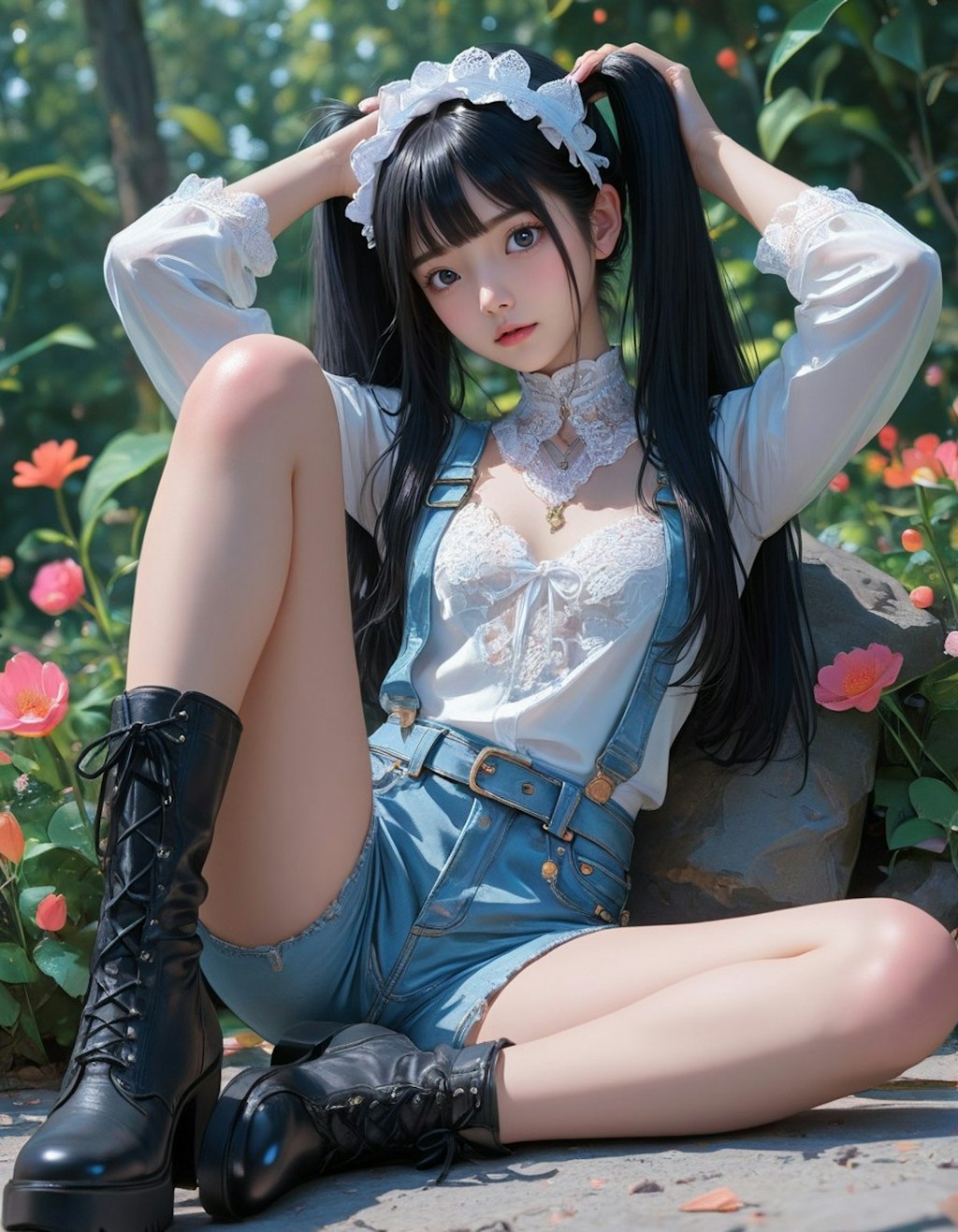 黒髪ツインテール