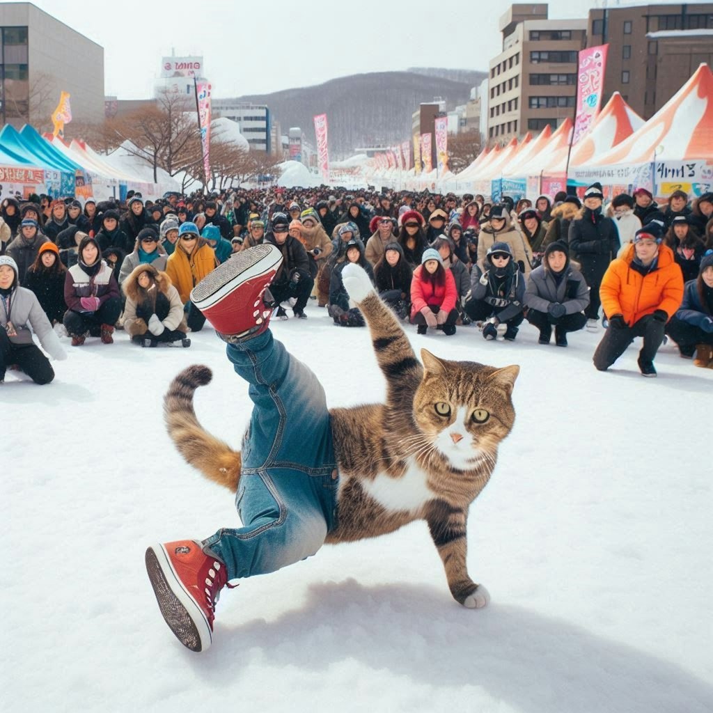 北海道旅行する猫