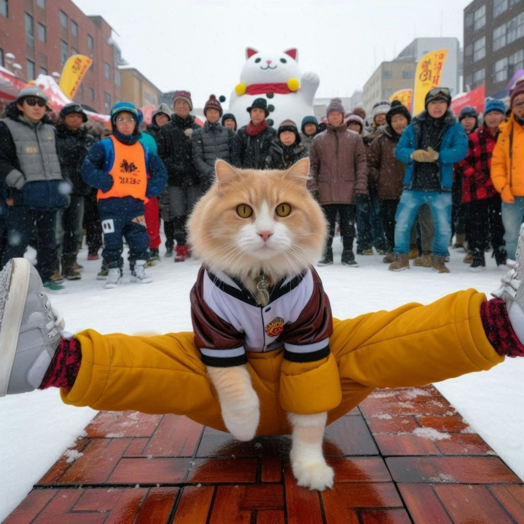 北海道旅行する猫