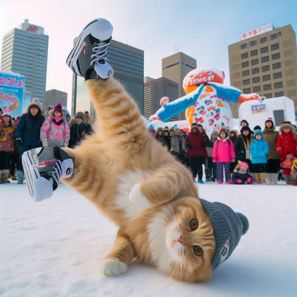 北海道旅行する猫