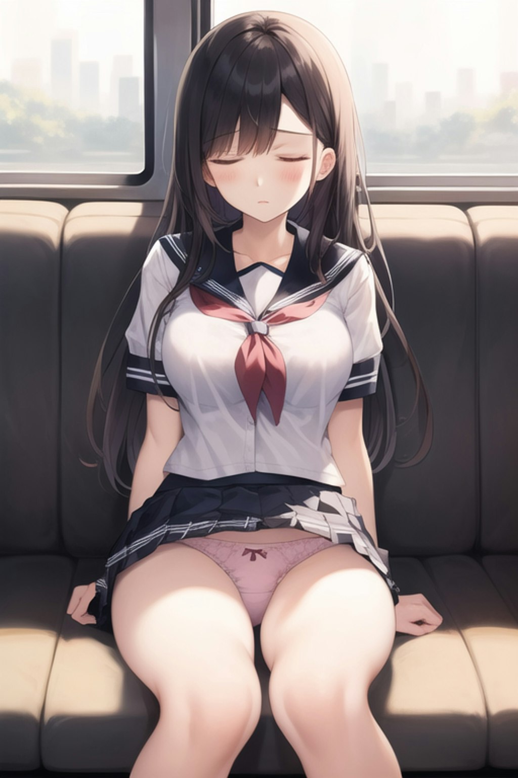 練習(電車内パンチラ)