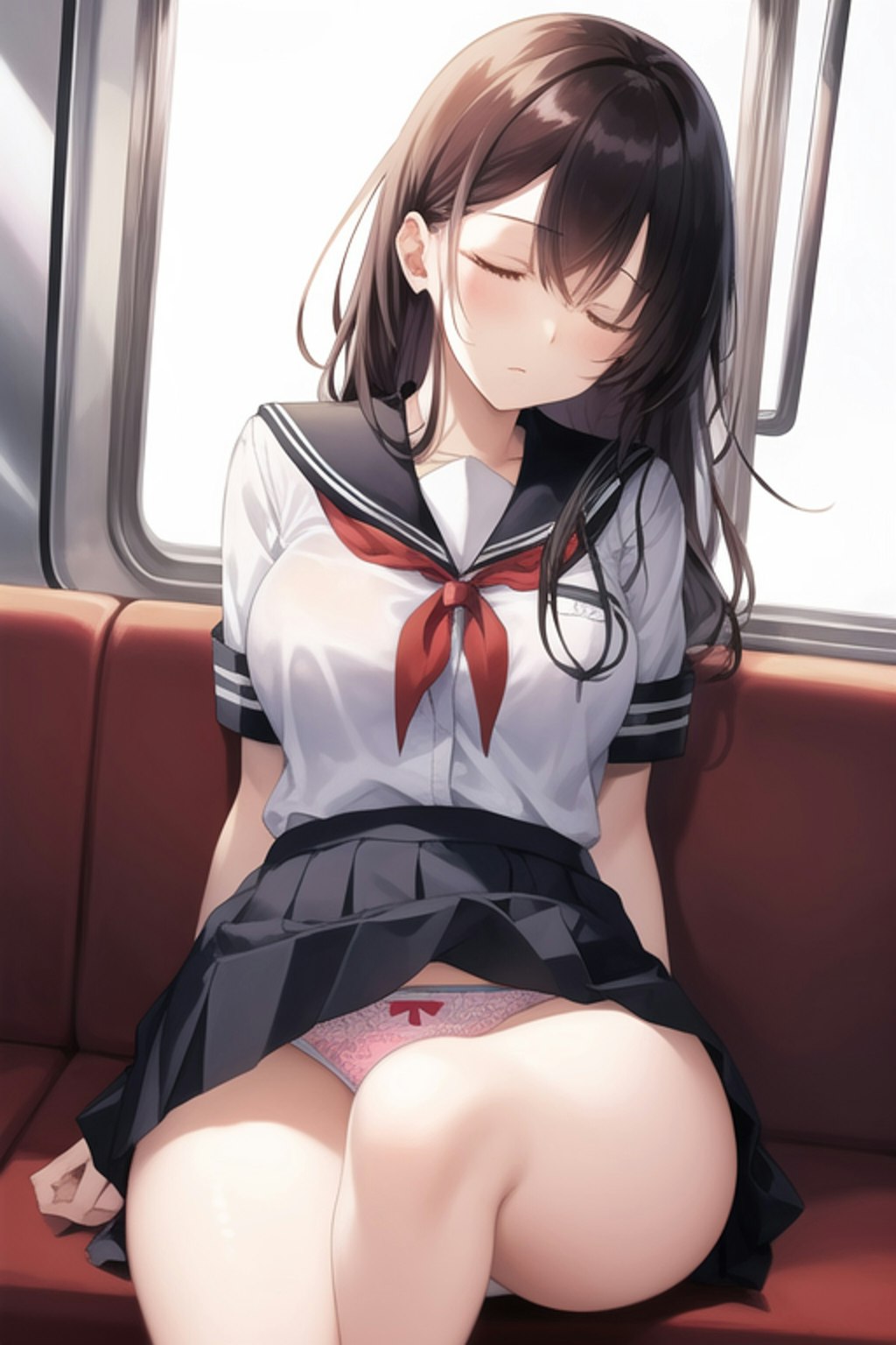 練習(電車内パンチラ)