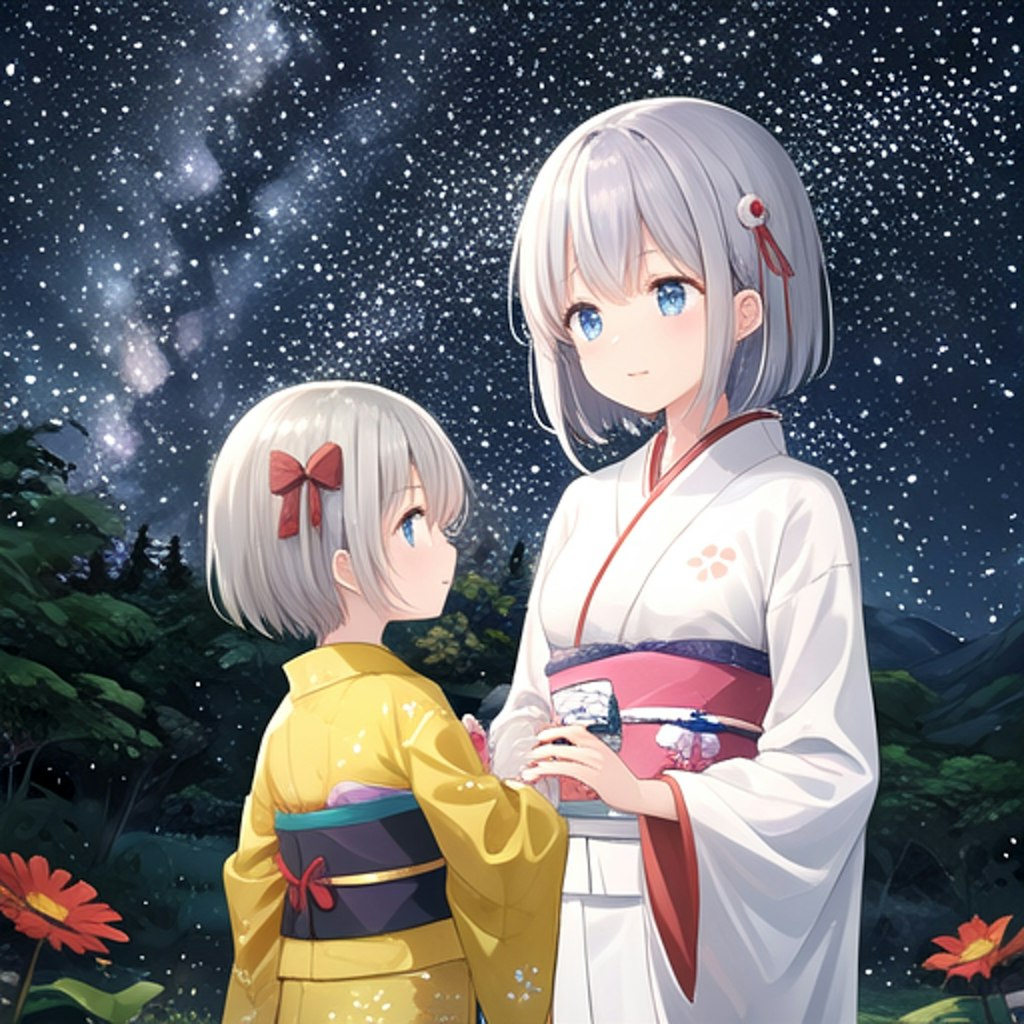 姉妹の七夕物語夜