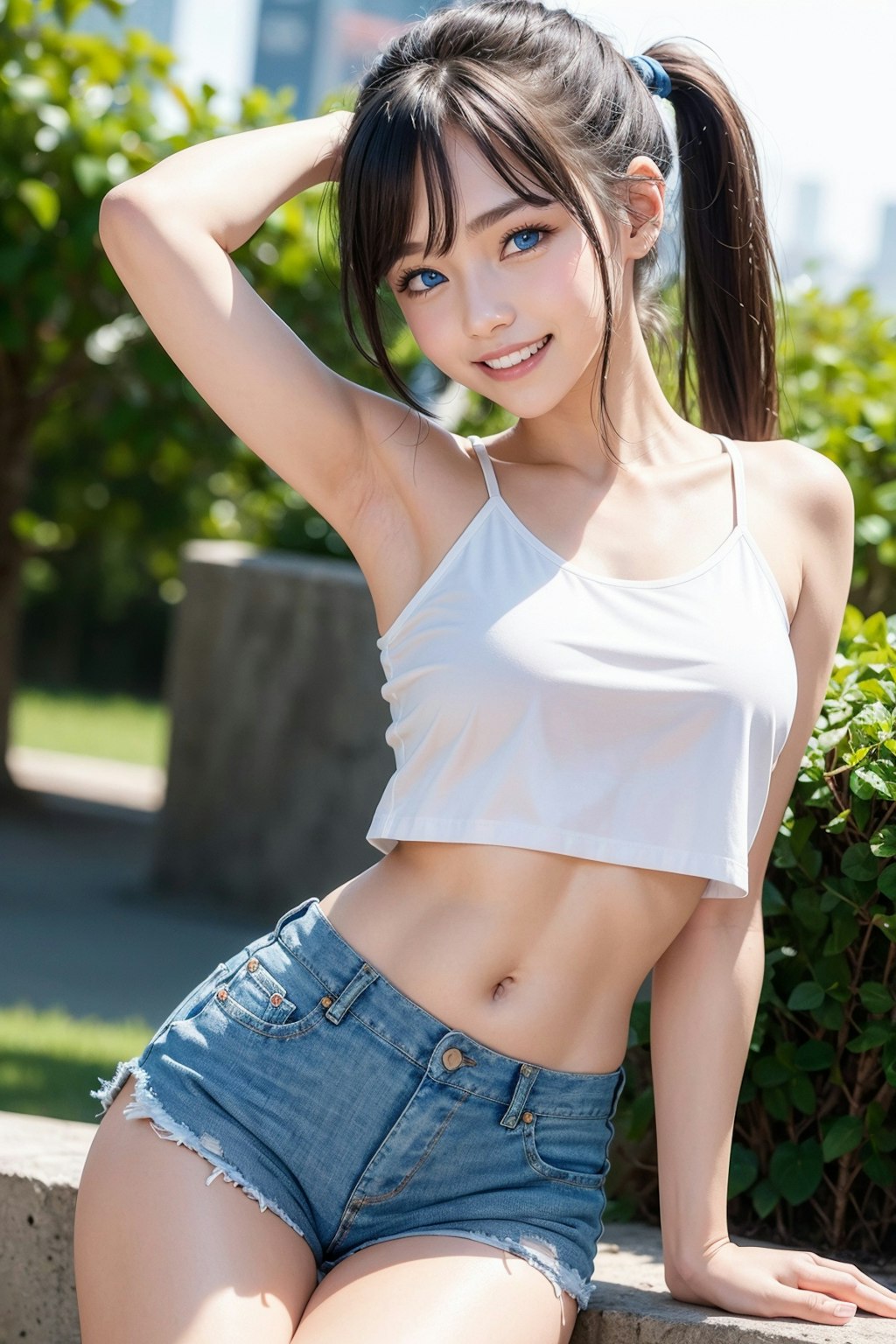 快活な女の子のおっぱいとヌード