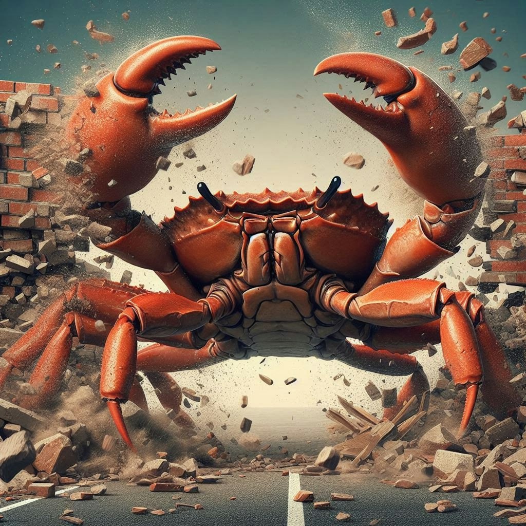 壁ドンするカニ