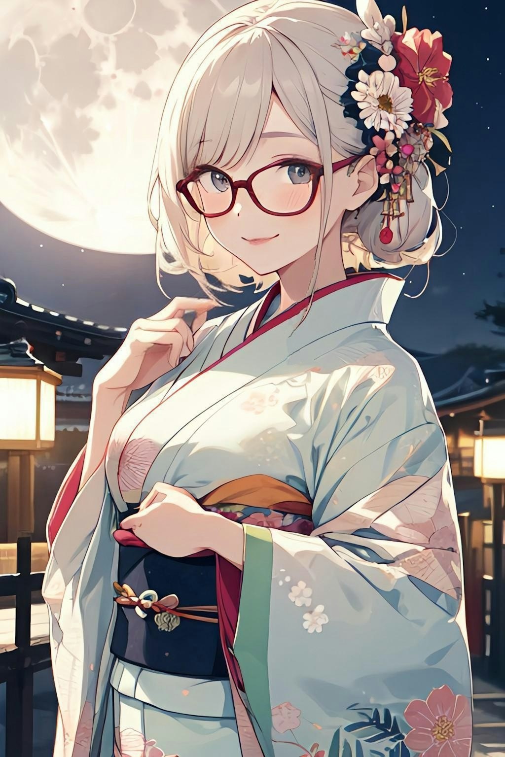 月夜の着物女子👘