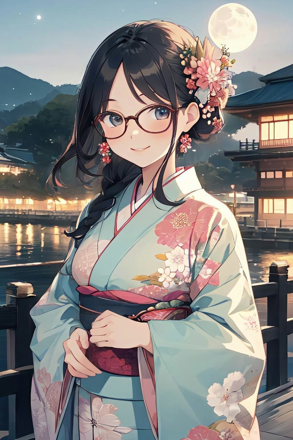 月夜の着物女子👘