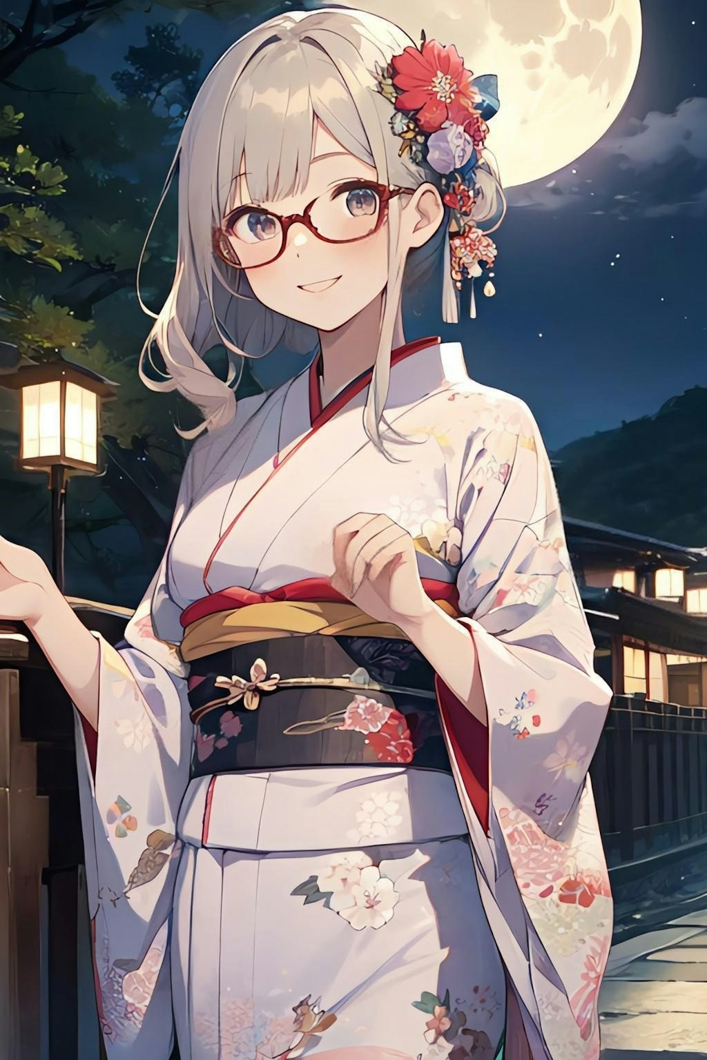 月夜の着物女子👘