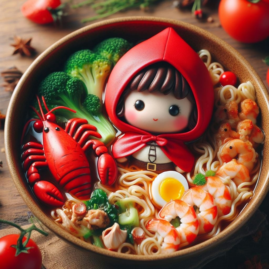赤ずきんseafood noodle(Dalle版)