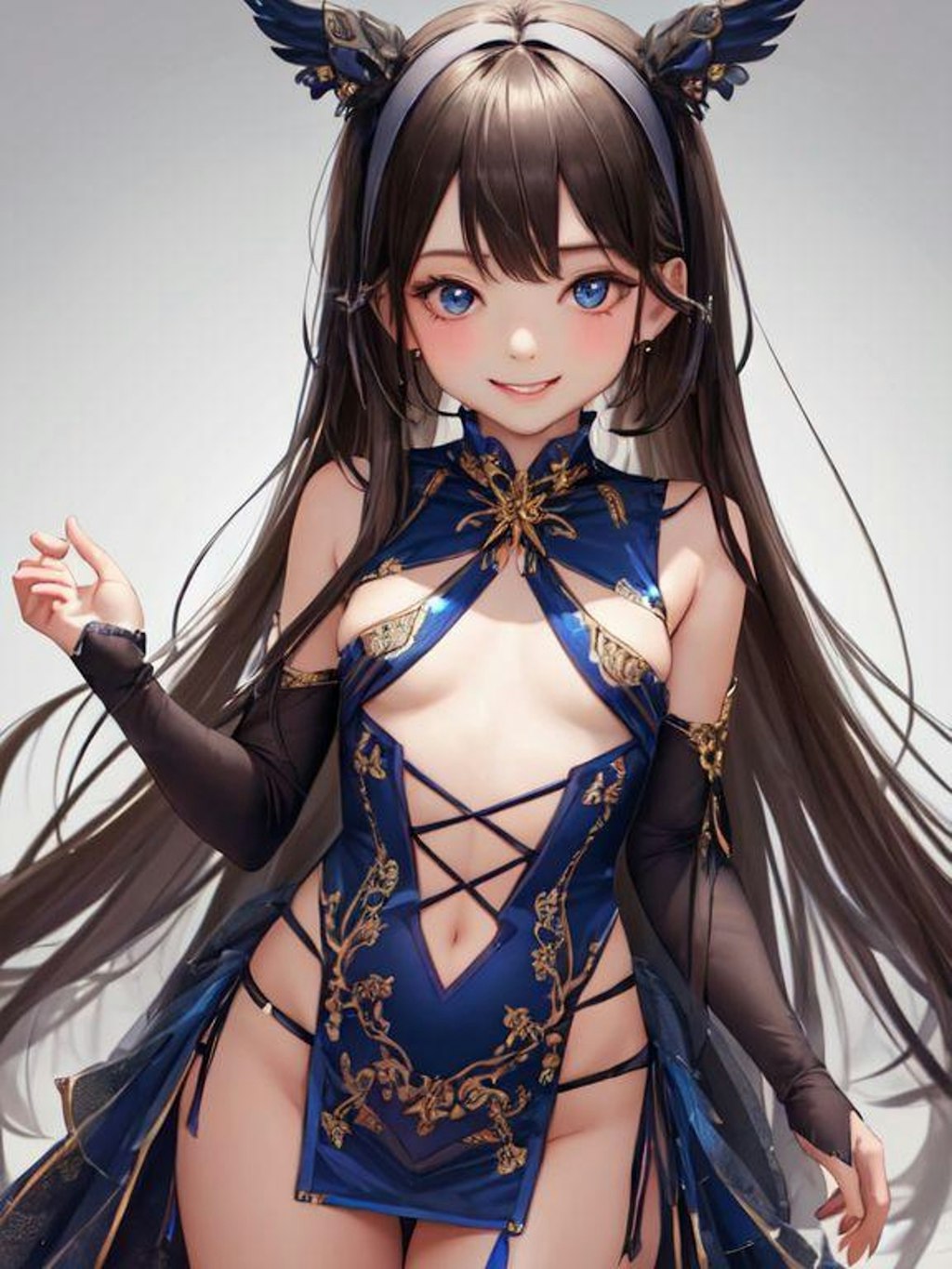 青チャイナ服