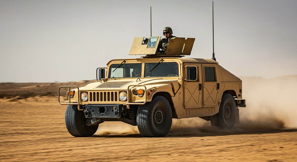 パトロールで爆走中のハンヴィー。m1113 hmmwv