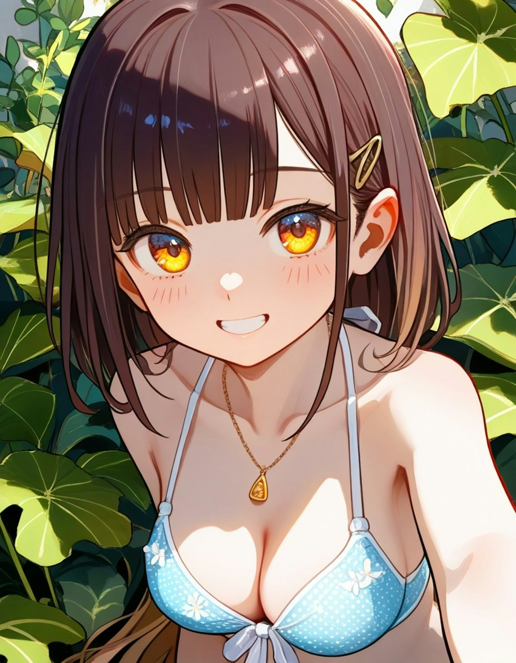 木陰から顔を出す子