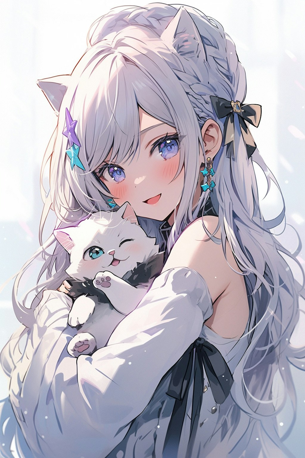 猫を抱く女の子