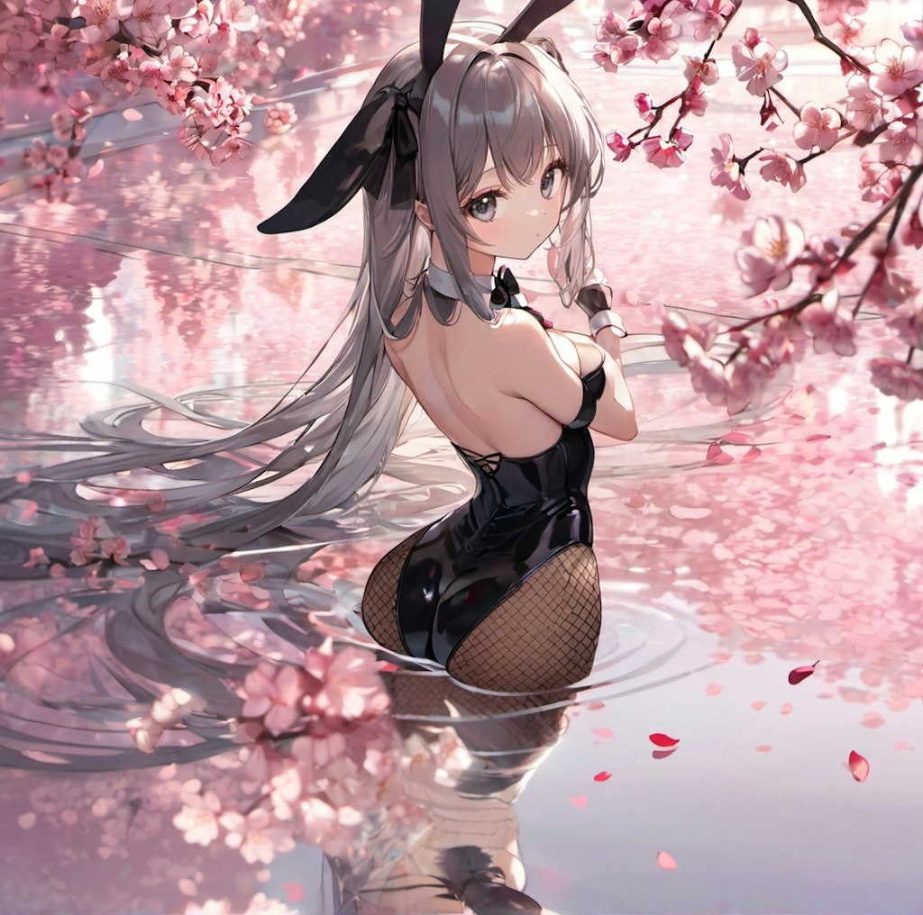 うさぎと桜