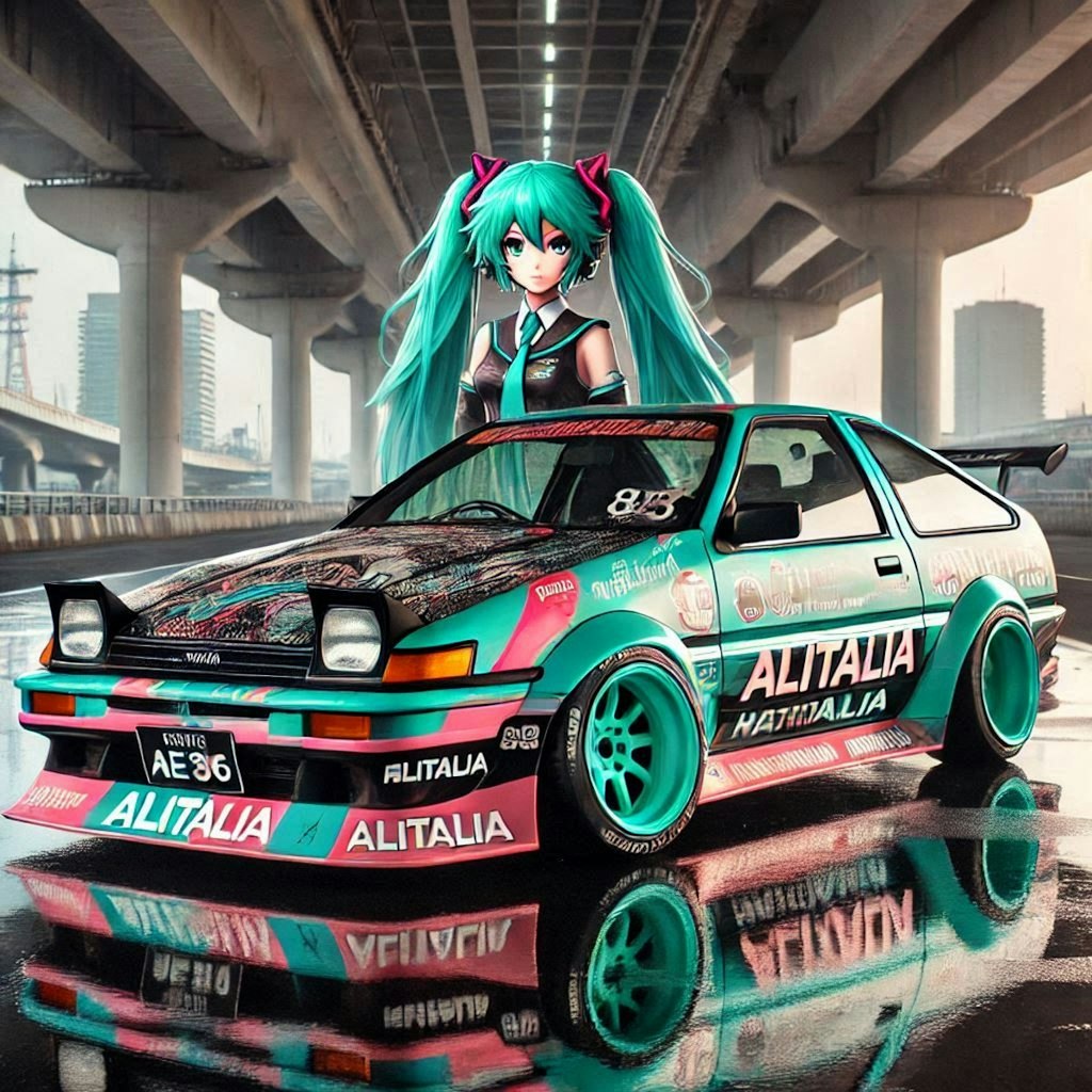 アリタリアカラー❔AE86のドリ車と初音ミク