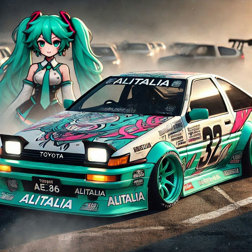 アリタリアカラー❔AE86のドリ車と初音ミク