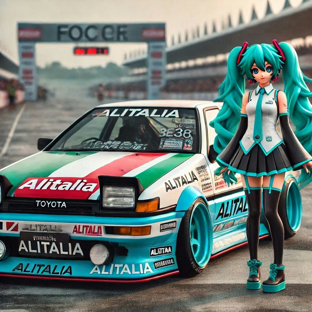 アリタリアカラー❔AE86のドリ車と初音ミク