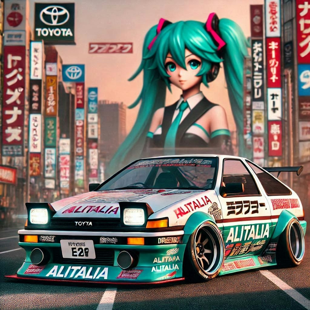 アリタリアカラー❔AE86のドリ車と初音ミク