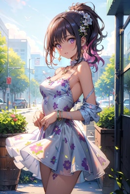 花柄ドレス