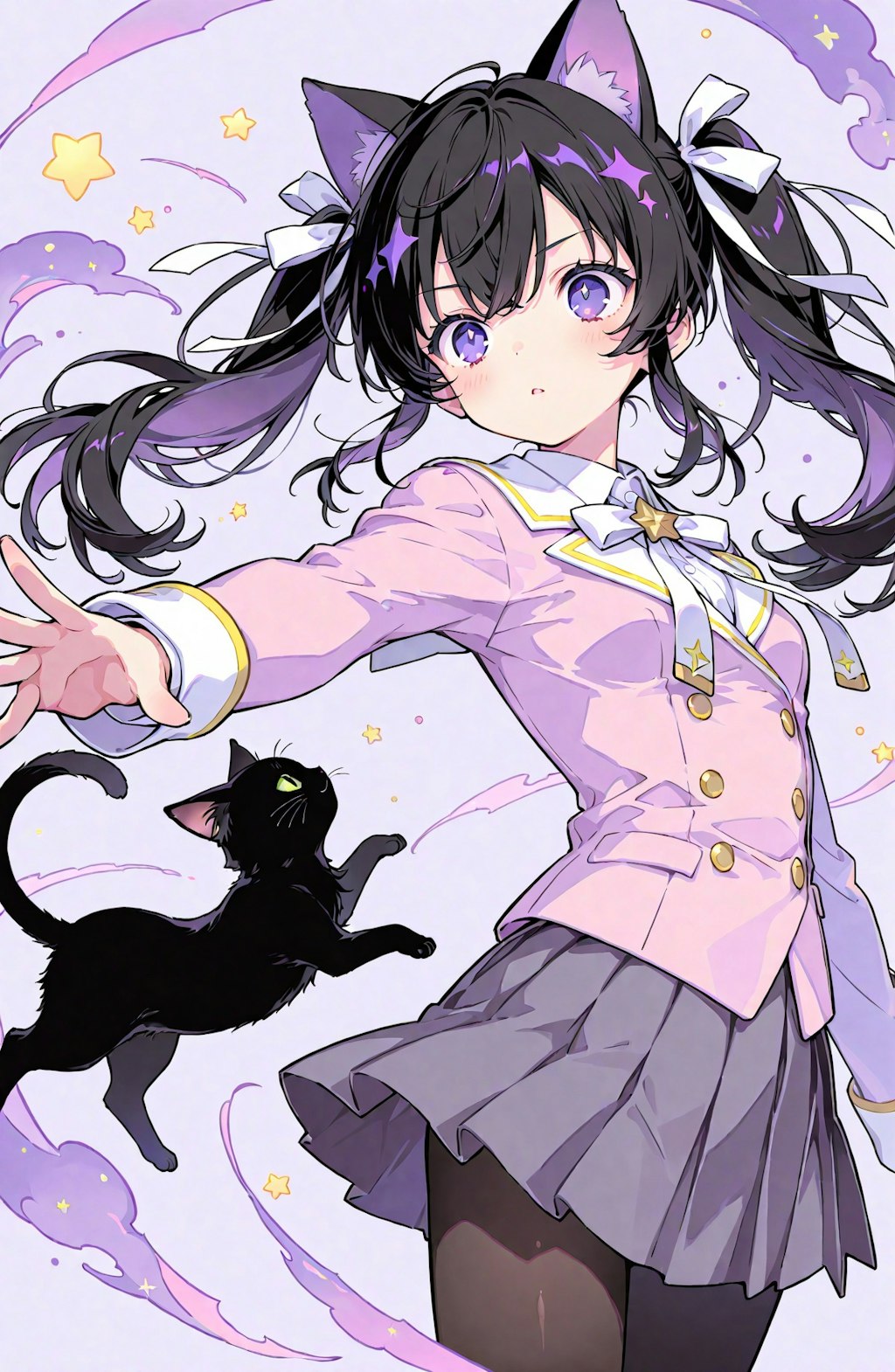 旅する黒猫と猫の国の冒険 (全12枚)