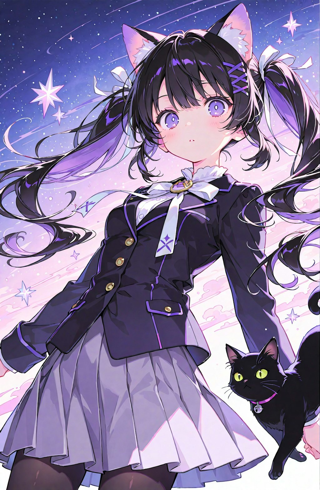 旅する黒猫と猫の国の冒険 (全12枚)