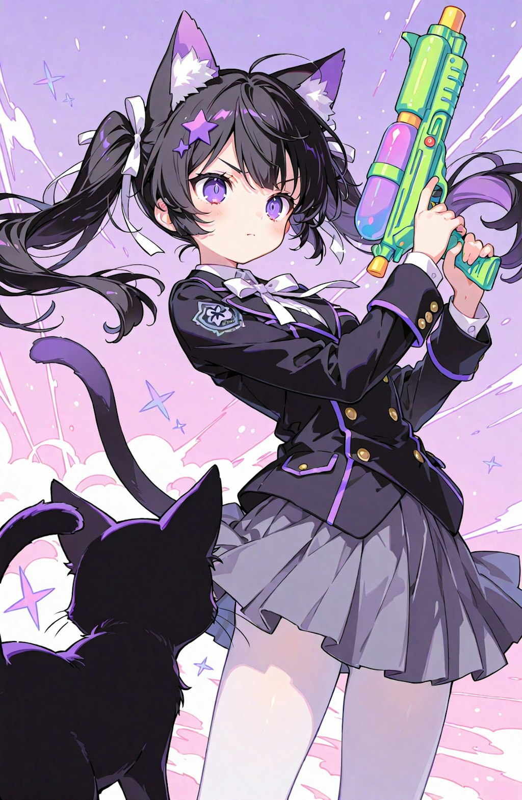 旅する黒猫と猫の国の冒険 (全12枚)