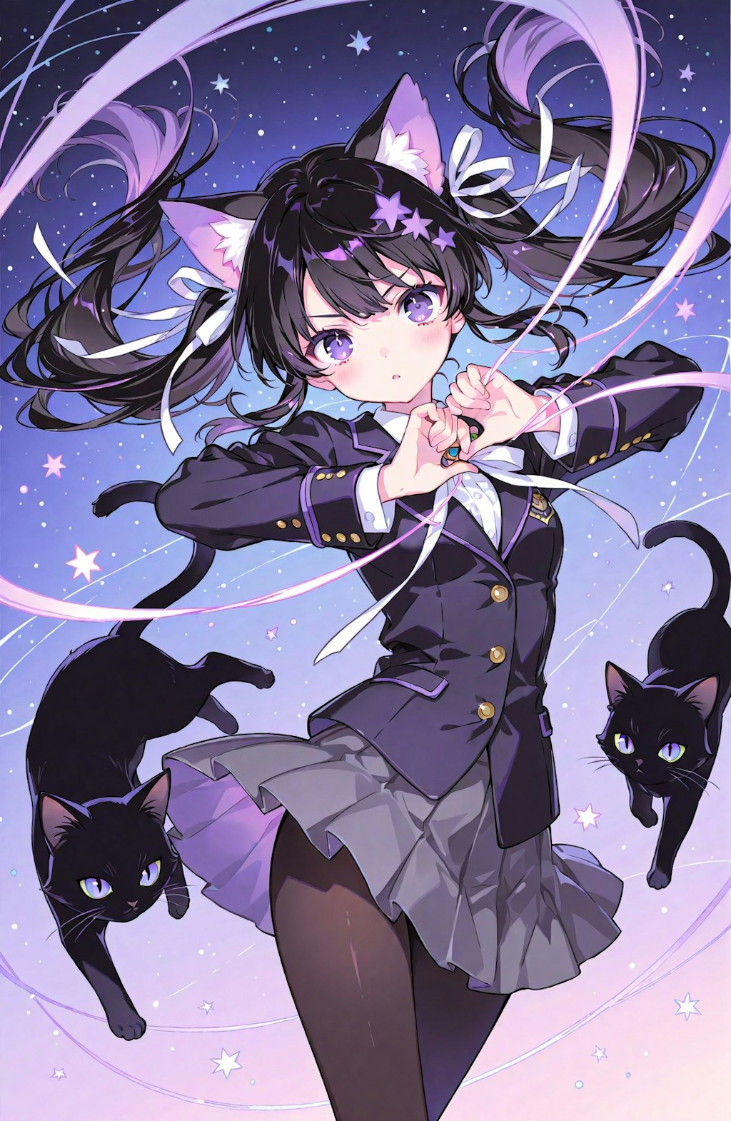 旅する黒猫と猫の国の冒険 (全12枚)