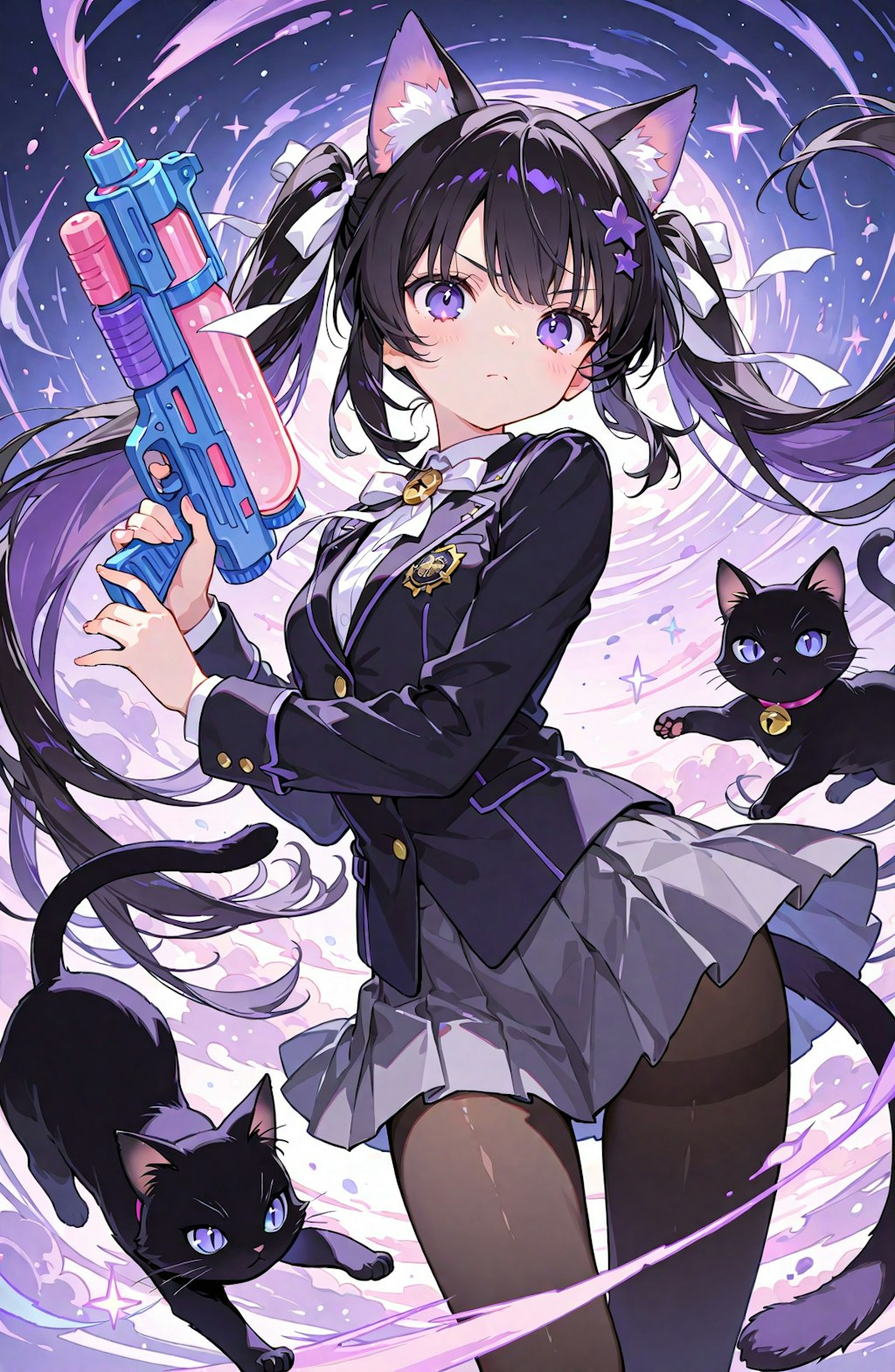 旅する黒猫と猫の国の冒険 (全12枚)