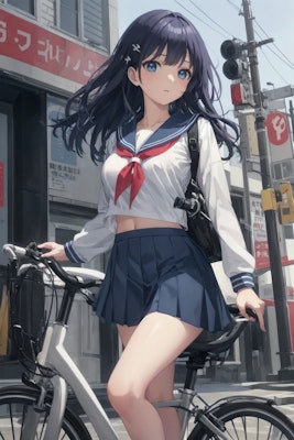 自転車少女　〜ちちぷい生成〜
