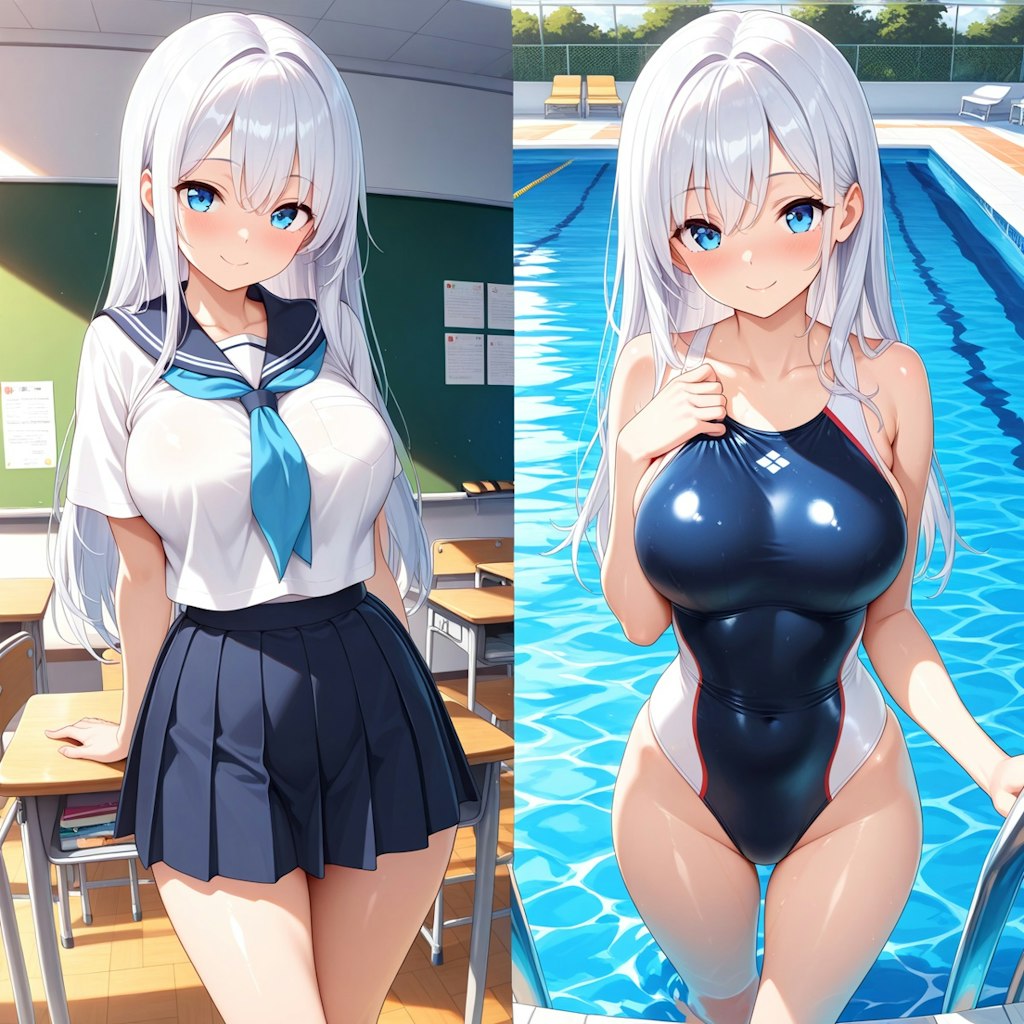 彼女が水着に着替えたら:Re