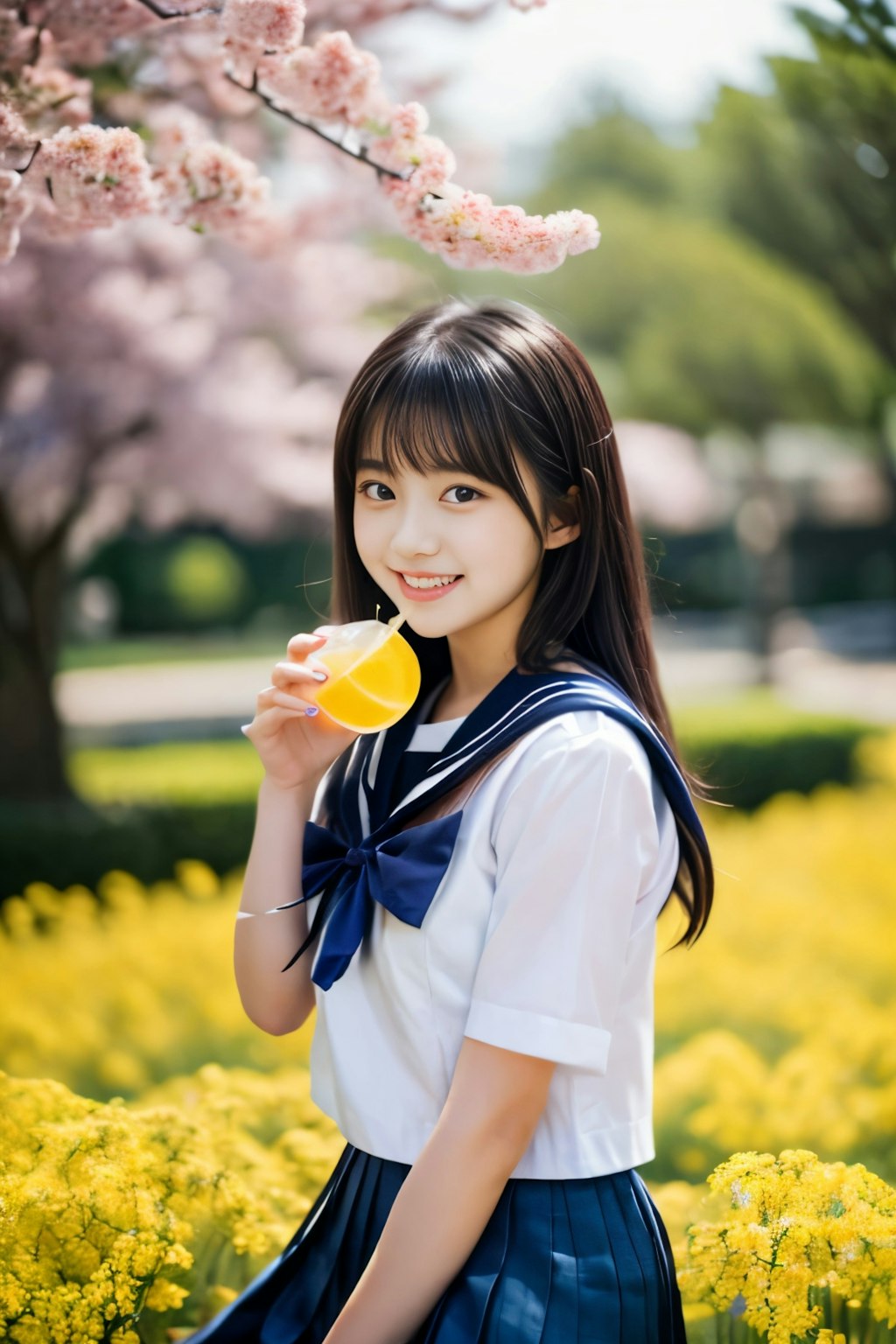 桜＋菜の花＋セーラー服=春爛漫2(12枚)