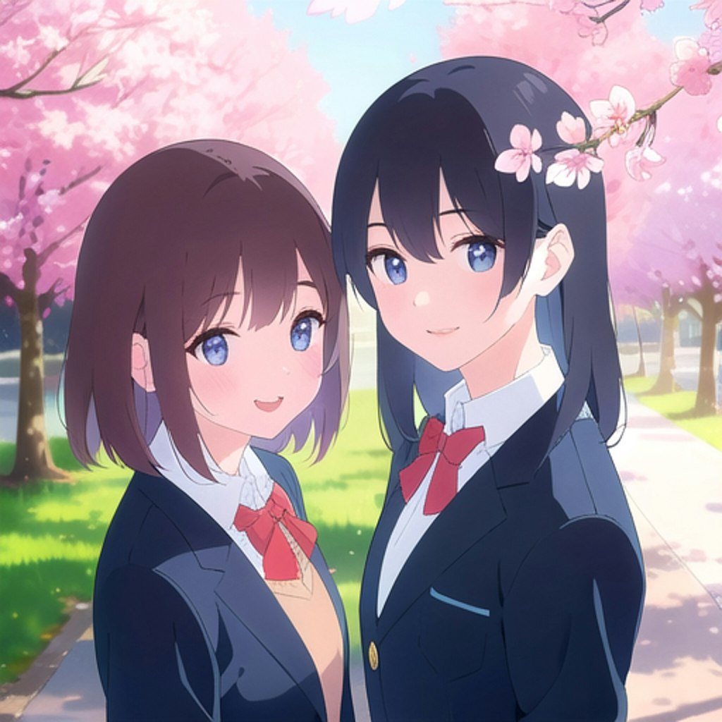 ★桜と学生カップル