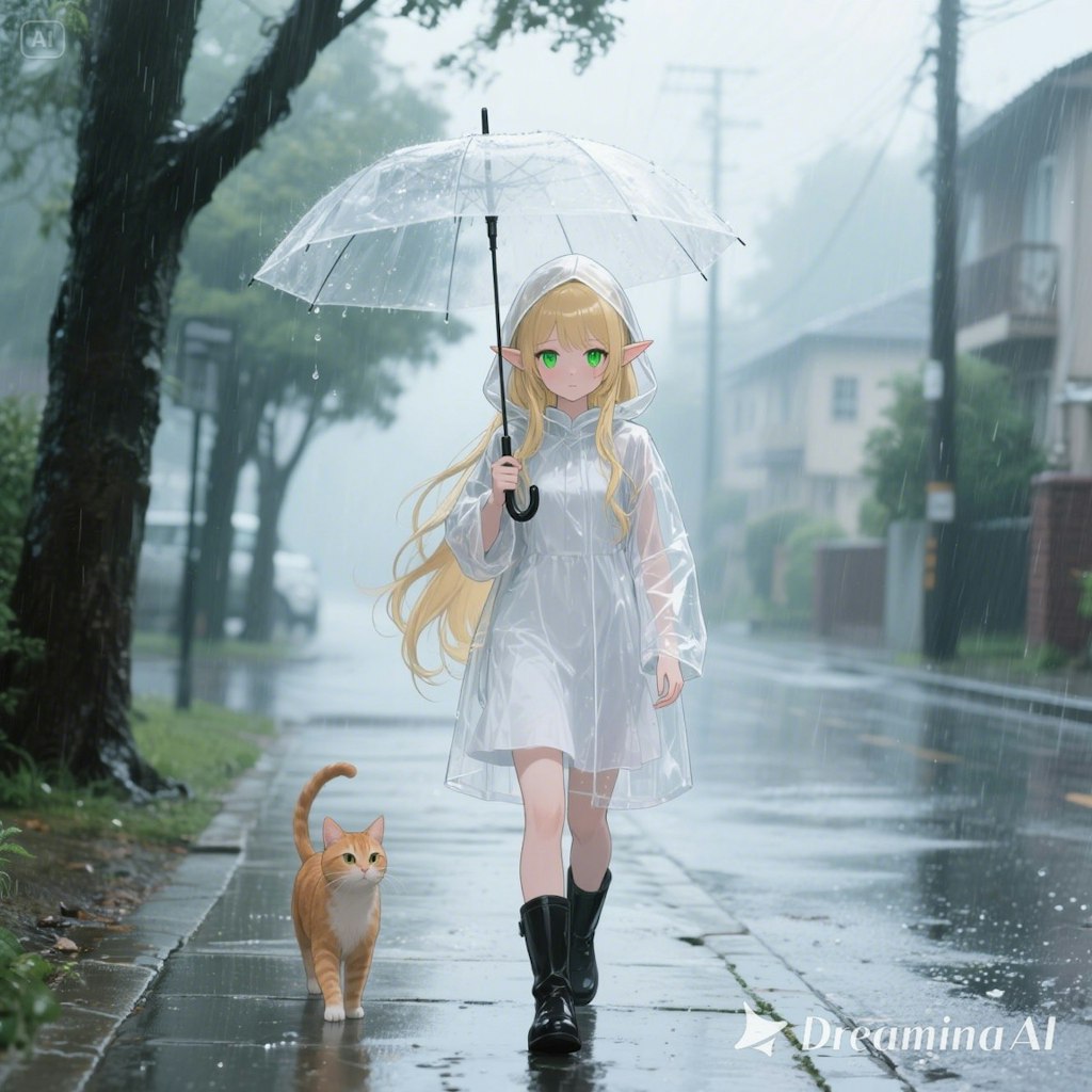 雨の耳先、透明な朝