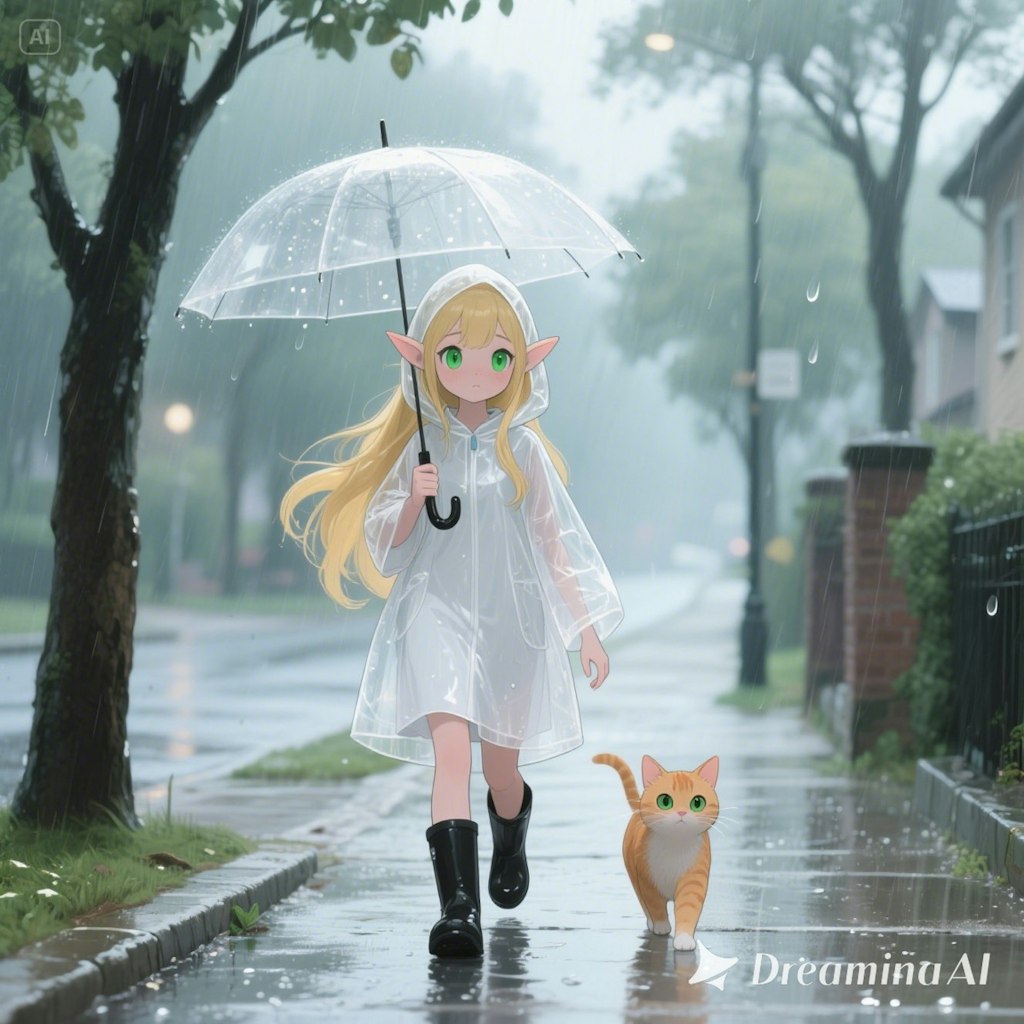 雨の耳先、透明な朝
