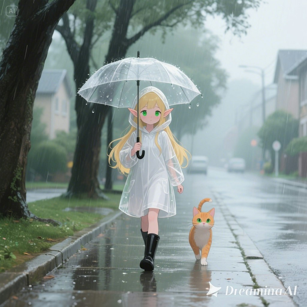 雨の耳先、透明な朝