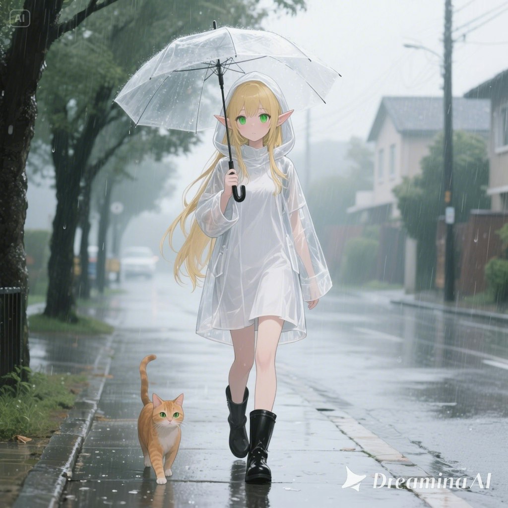 雨の耳先、透明な朝