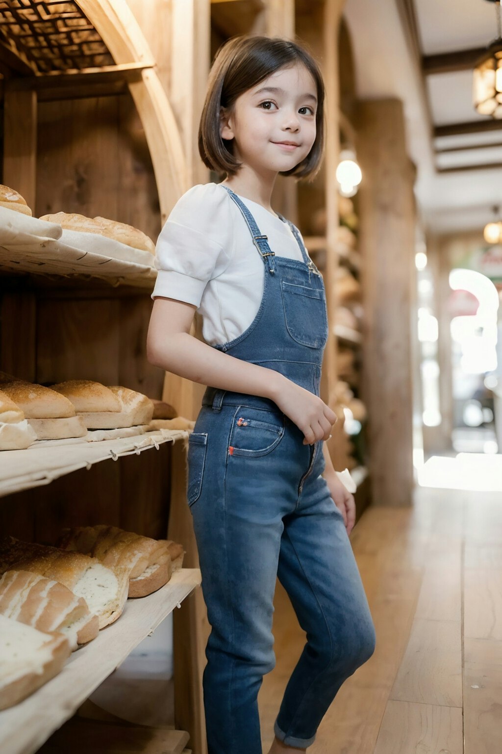 パン屋の元気な女の子。