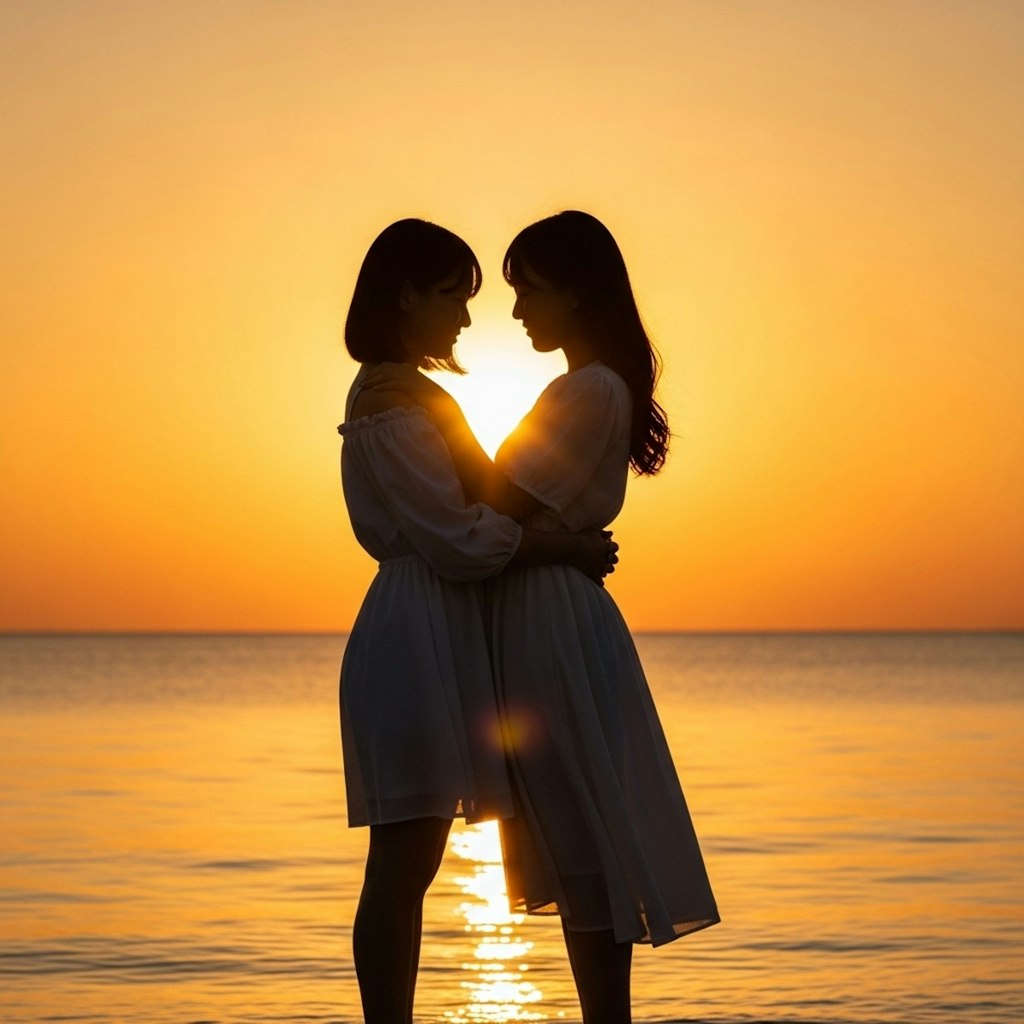 夕陽のシルエット