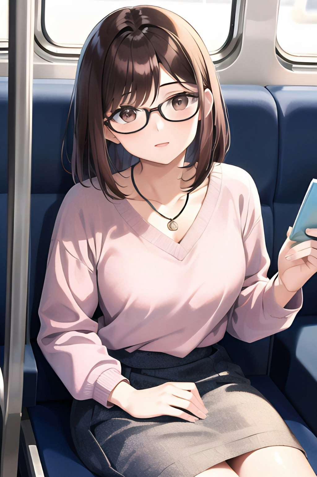 電車内(大人コーデ)