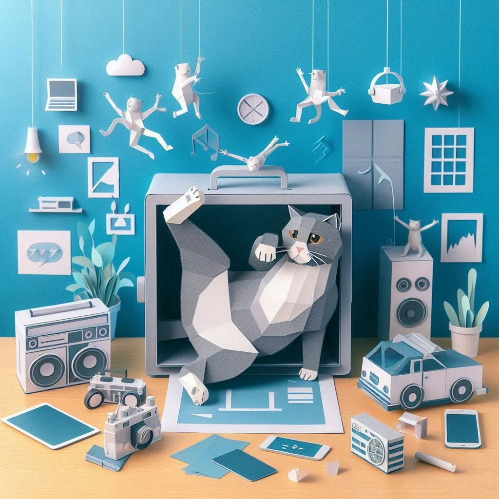 ペーパーアートの猫