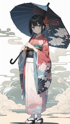 着物と和傘
