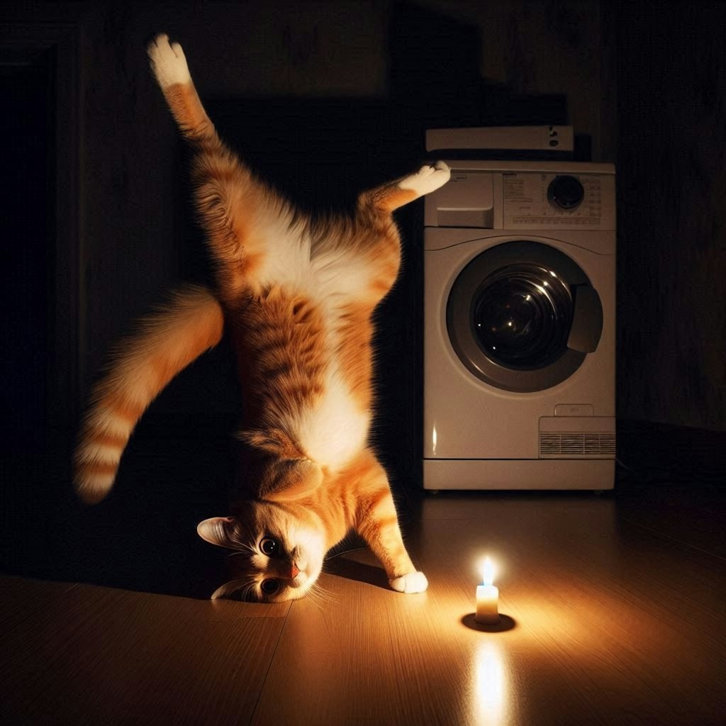 停電した家の猫