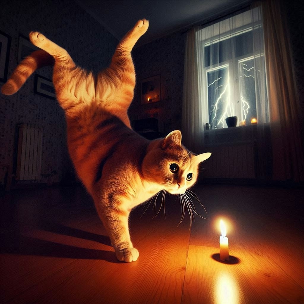 停電した家の猫