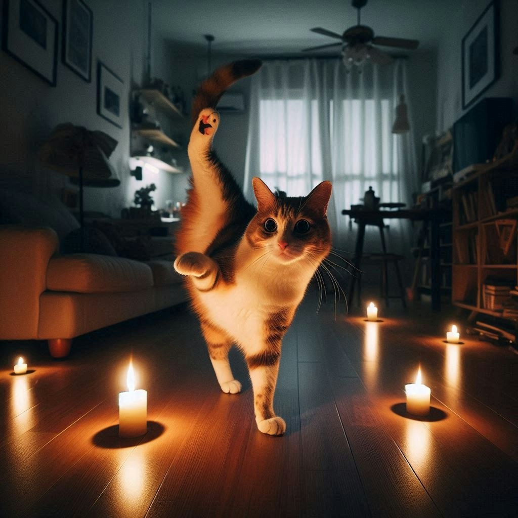 停電した家の猫