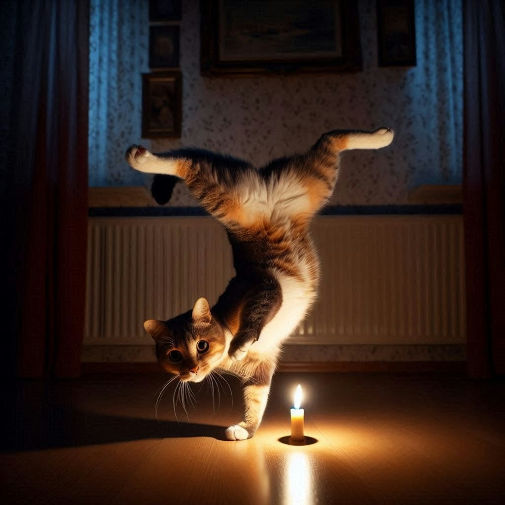 停電した家の猫