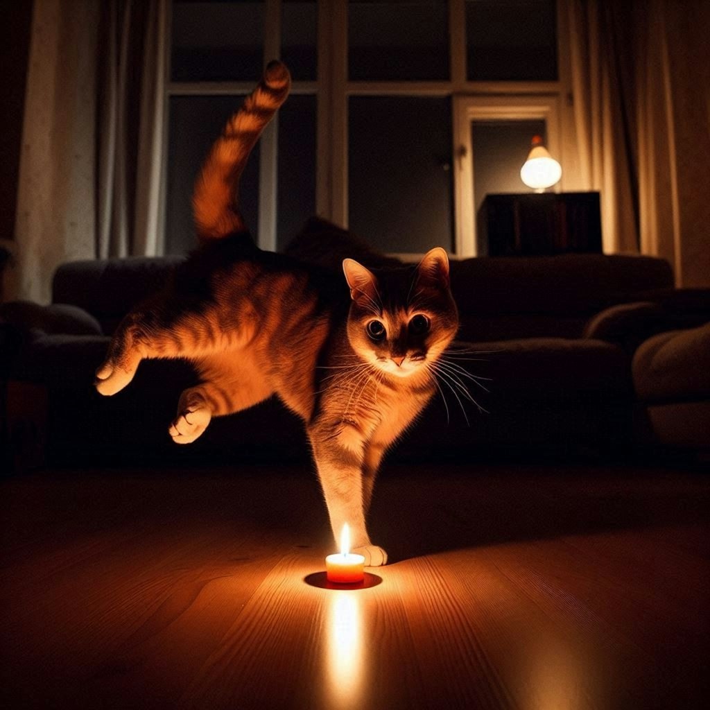 停電した家の猫