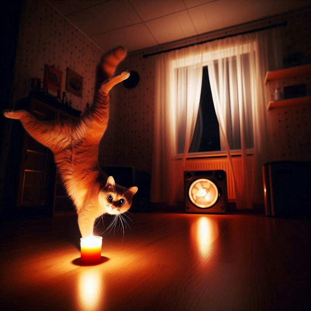 停電した家の猫