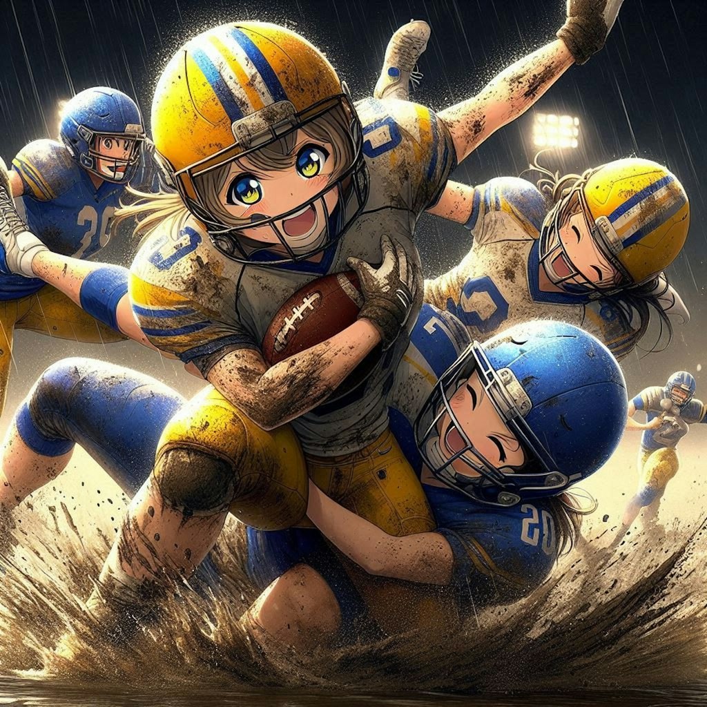 🏈泥まみれの女子アメフト 136